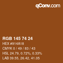 Color code: RGB 145 74 24 | qconv.com