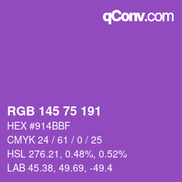 Farbcode: RGB 145 75 191 | qconv.com