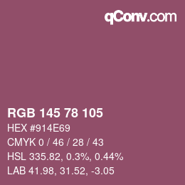 Color code: RGB 145 78 105 | qconv.com