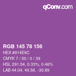 Color code: RGB 145 78 156 | qconv.com