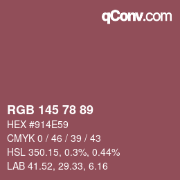 Color code: RGB 145 78 89 | qconv.com