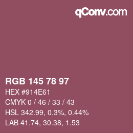 Color code: RGB 145 78 97 | qconv.com