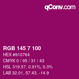 Color code: RGB 145 7 100 | qconv.com