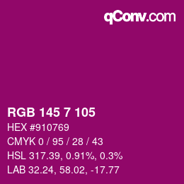 Color code: RGB 145 7 105 | qconv.com