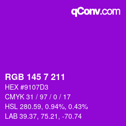 Color code: RGB 145 7 211 | qconv.com