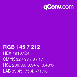 Farbcode: RGB 145 7 212 | qconv.com