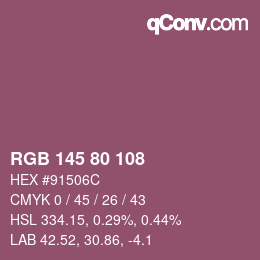 Color code: RGB 145 80 108 | qconv.com