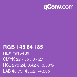 Color code: RGB 145 84 185 | qconv.com