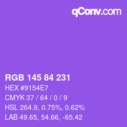 Color code: RGB 145 84 231 | qconv.com