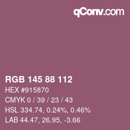 Código de color: RGB 145 88 112 | qconv.com