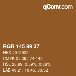 Color code: RGB 145 89 37 | qconv.com