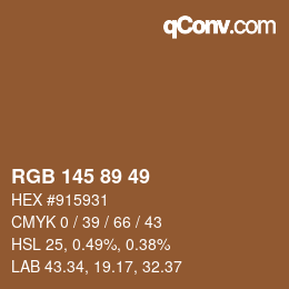 Farbcode: RGB 145 89 49 | qconv.com