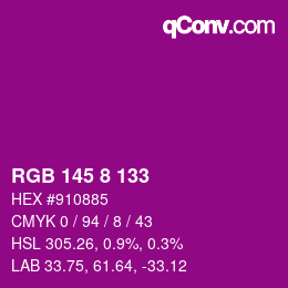 Color code: RGB 145 8 133 | qconv.com