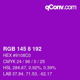 Color code: RGB 145 8 192 | qconv.com