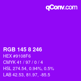 Color code: RGB 145 8 246 | qconv.com