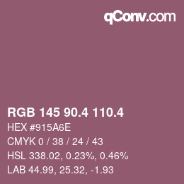 カラーコード: RGB 145 90.4 110.4 | qconv.com