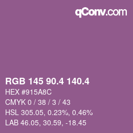 カラーコード: RGB 145 90.4 140.4 | qconv.com