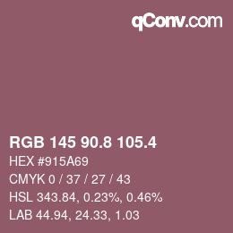 カラーコード: RGB 145 90.8 105.4 | qconv.com