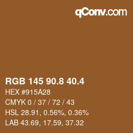 カラーコード: RGB 145 90.8 40.4 | qconv.com