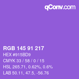 Color code: RGB 145 91 217 | qconv.com