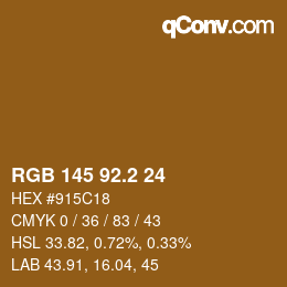 カラーコード: RGB 145 92.2 24 | qconv.com