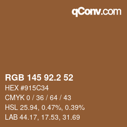 Color code: RGB 145 92.2 52 | qconv.com