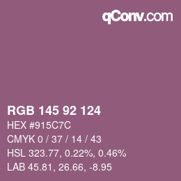 カラーコード: RGB 145 92 124 | qconv.com
