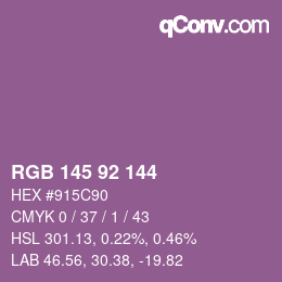 カラーコード: RGB 145 92 144 | qconv.com