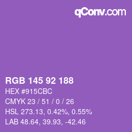 Color code: RGB 145 92 188 | qconv.com