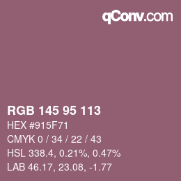 Color code: RGB 145 95 113 | qconv.com