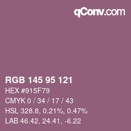 カラーコード: RGB 145 95 121 | qconv.com