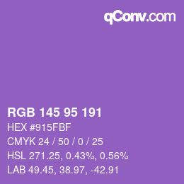 Color code: RGB 145 95 191 | qconv.com