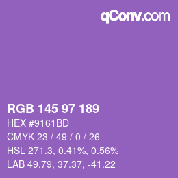 Farbcode: RGB 145 97 189 | qconv.com