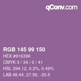 Color code: RGB 145 99 150 | qconv.com