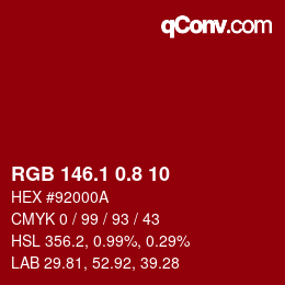 カラーコード: RGB 146.1 0.8 10 | qconv.com