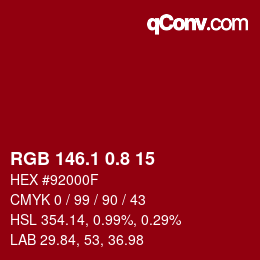 カラーコード: RGB 146.1 0.8 15 | qconv.com