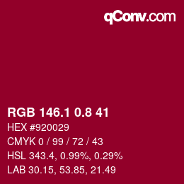 カラーコード: RGB 146.1 0.8 41 | qconv.com