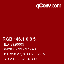 カラーコード: RGB 146.1 0.8 5 | qconv.com