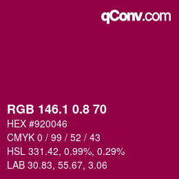 カラーコード: RGB 146.1 0.8 70 | qconv.com