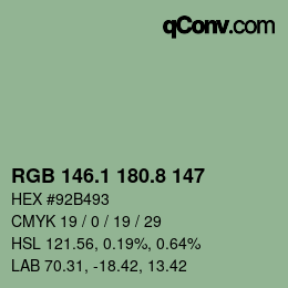 Color code: RGB 146.1 180.8 147 | qconv.com