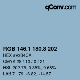 Color code: RGB 146.1 180.8 202 | qconv.com