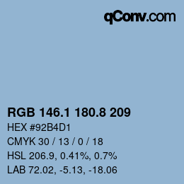 Color code: RGB 146.1 180.8 209 | qconv.com