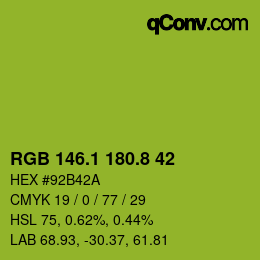 カラーコード: RGB 146.1 180.8 42 | qconv.com