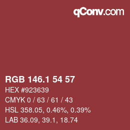 Color code: RGB 146.1 54 57 | qconv.com