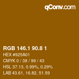 カラーコード: RGB 146.1 90.8 1 | qconv.com