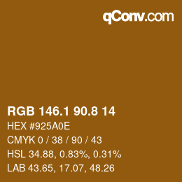 Color code: RGB 146.1 90.8 14 | qconv.com