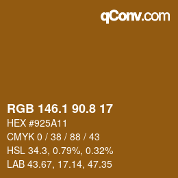 Color code: RGB 146.1 90.8 17 | qconv.com