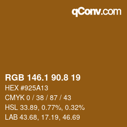 カラーコード: RGB 146.1 90.8 19 | qconv.com