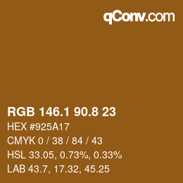 Color code: RGB 146.1 90.8 23 | qconv.com