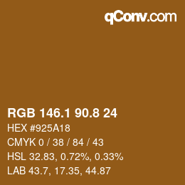 Color code: RGB 146.1 90.8 24 | qconv.com